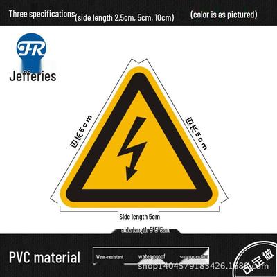 Warnaufkleber Dreieck Stromschlag - Strapazierfähiges PVC, Selbstklebend, Abriebfest.