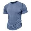 Magliette estive casual da uomo con scollo a giro, vestibilità attillata, a maniche corte, basiche, solide, da allenamento, traspiranti, sportive, traspiranti, per uomo