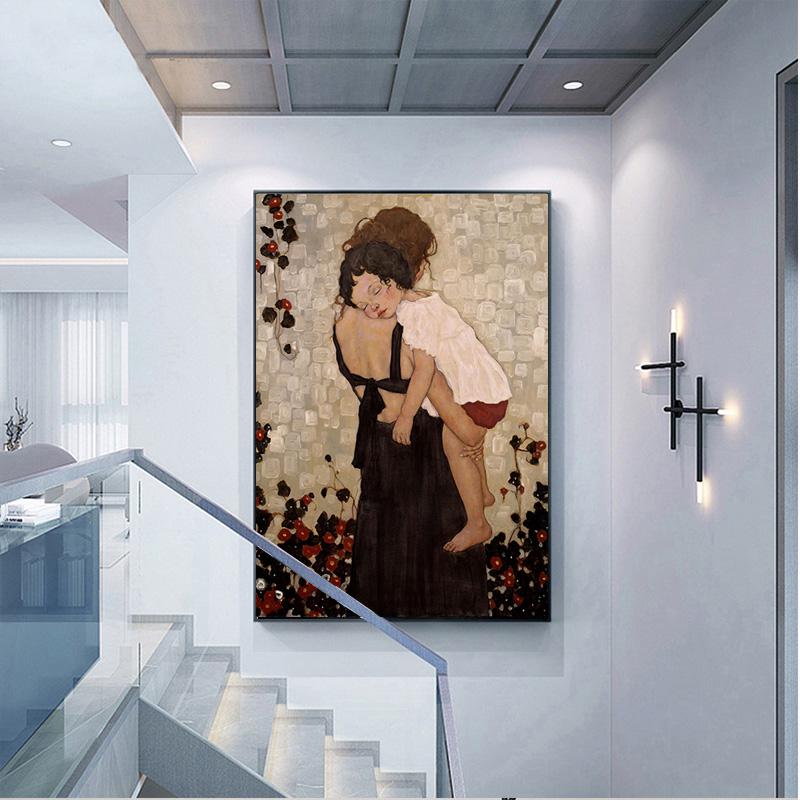 Modem Home Decor Canvas Painting Mother and Child Figure Posters and Prints Wall Art Pictures for Living Room Cuadros Home Decor