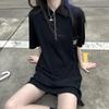 Elegant Summer Waffle Knit Polo Collar Dress - Age-Reducing, Solid Color Short Skirt for Women (2026)