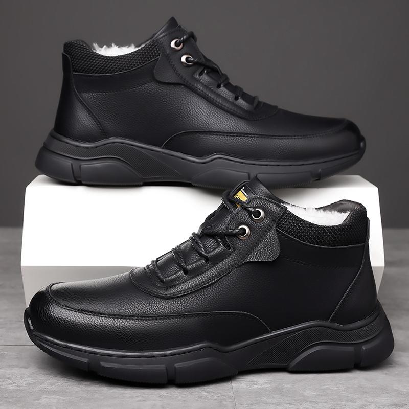 Fashion New Men's Winter Boots Low Top Casual Shoes Non-Slip Warm Snow Boots Comfortable Outdoor Walking Boots for Men Fashion Sneakers