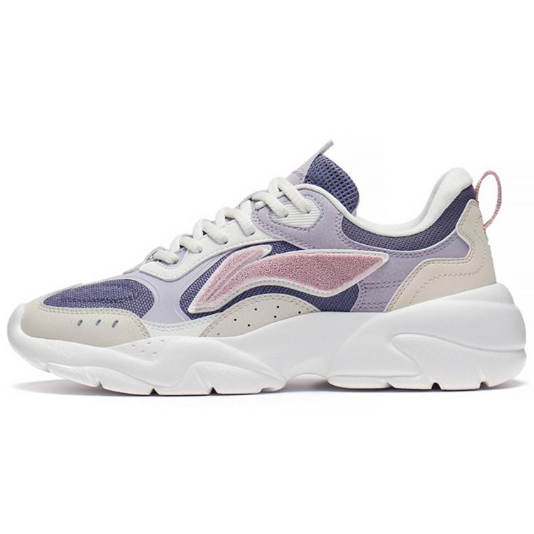 LiNing Flow Rock Flowing Rock Low-Top Sports Casual Shoes Women's Beige Purple