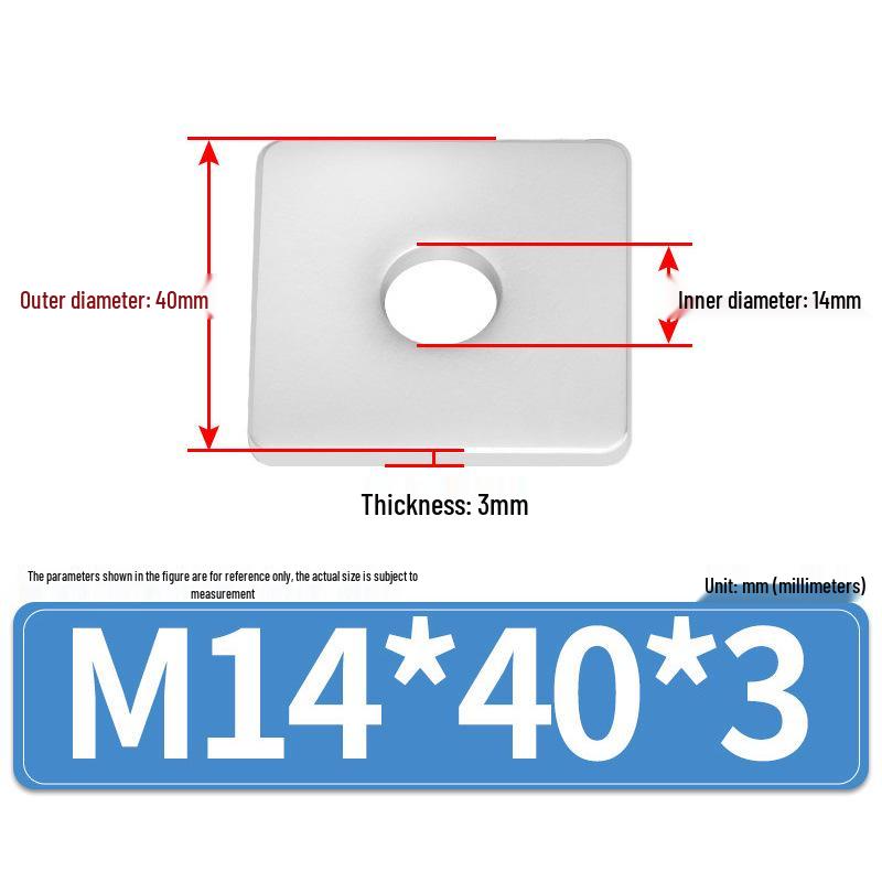 304 Stainless Steel Thickened Square Flat Washers M4-M24