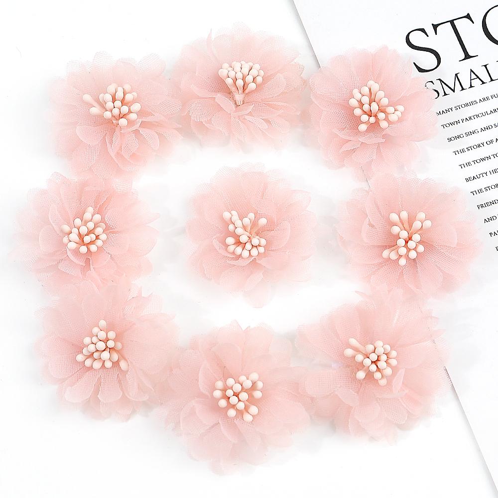 5/10Pcs Chiffon Yarn Artificial Flowers 4CM Fake Flowers for Home Room Decor Garden Wedding Decoration DIY Craft Gifts Accessory