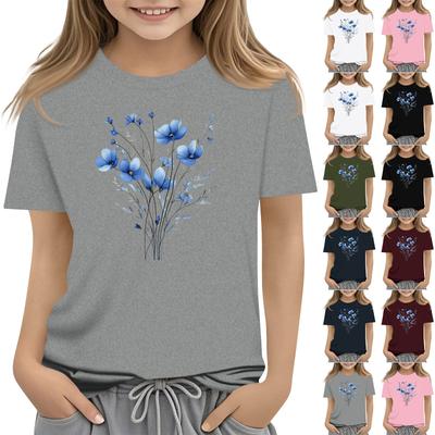 Μπλουζάκια για Νήπια Κορίτσια Αγόρια Παιδικό Top Αγόρια και Κορίτσια Τυπωμένο Κοντομάνικο Μπλουζάκι 1-12 Ετών