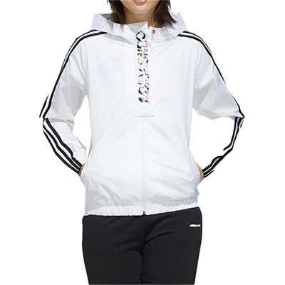Giacca Sportiva con Cappuccio Neo Faves con Logo Floreale Alfabetico Capispalla Donna Bianco FP7321