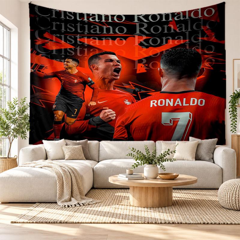 Cristiano Ronaldo Wall Tapestry, Soft Fabric Wall Hanging, Decorative Backdrop For Bedroom Home Wall Art