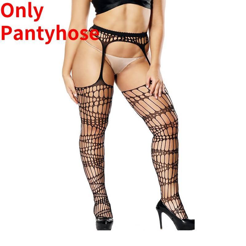 Ultra Stretchy Women's Nylon Fishnet Stockings With Sensual Open-crotch Design And Non-slip Features For Alluring Intimate Moments
