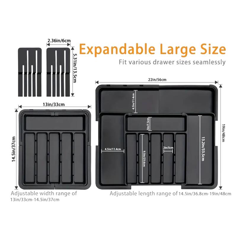 Silverware Organizer Expandable Kitchen Utensil Drawer Organizer Large Bpa Free Adjustable Cutlery Silverware Tray