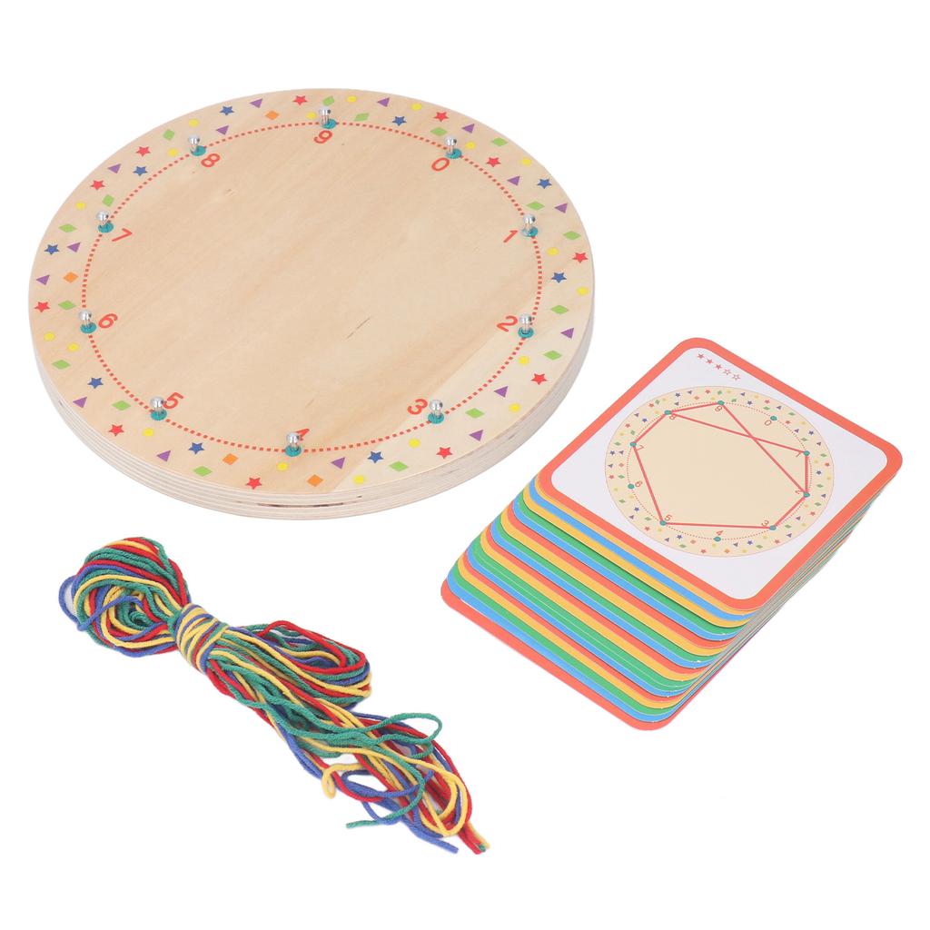 Wood Manipulative Geo Board Promote Hand Eye Coordination Early Educational Mathematical Graphical