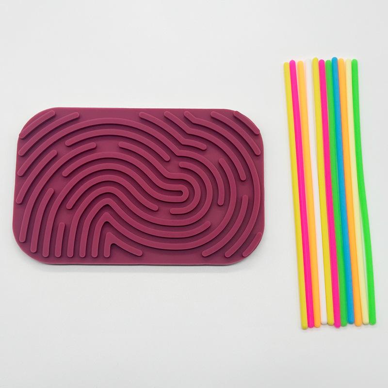 1Set Sensory Activity Board, Duble Sided Design Busy Board For Fine Motor Skill, Silicone Fidget Toy Adults For Travel