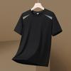 Camouflage Ice Silk Short-sleeved T-shirt Men's Thin Loose Quick-drying T-shirt Running Sports Elastic Men's Top Large Size
