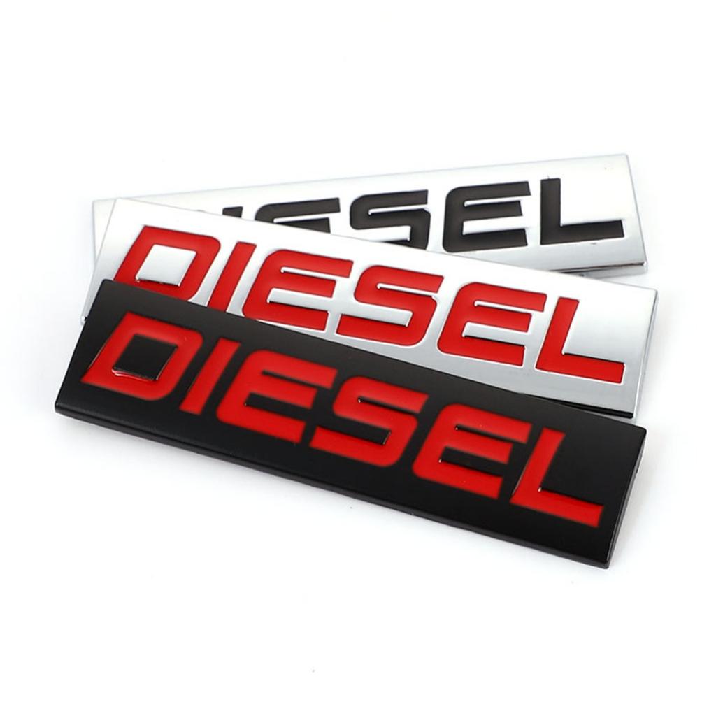 3D Metal Diesel Petrol Logo Badge Sticker Side Fender Rear Trunk Emblem Decal Car Styling