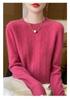 Stylish Women's Half-High Neck Hollow Out Wool Sweater - Long Sleeve Autumn/Winter 2024 Knitwear