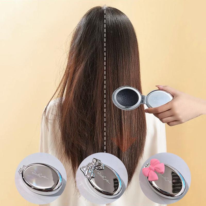 2 in 1 tragbarer Mini-Klappkamm, Spiegel, Luftkissen, versilberter Haarkamm, Kosmetik, Reisetasche, Haarbürste, Make-up-Tool, Geschenk