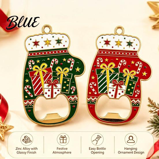 Holiday Kitchen Gadget Accessories Christmas Glove Bottle Opener, Shape Remover with Magnetic Backing, Festive Fridge Magnet Decoration Durable