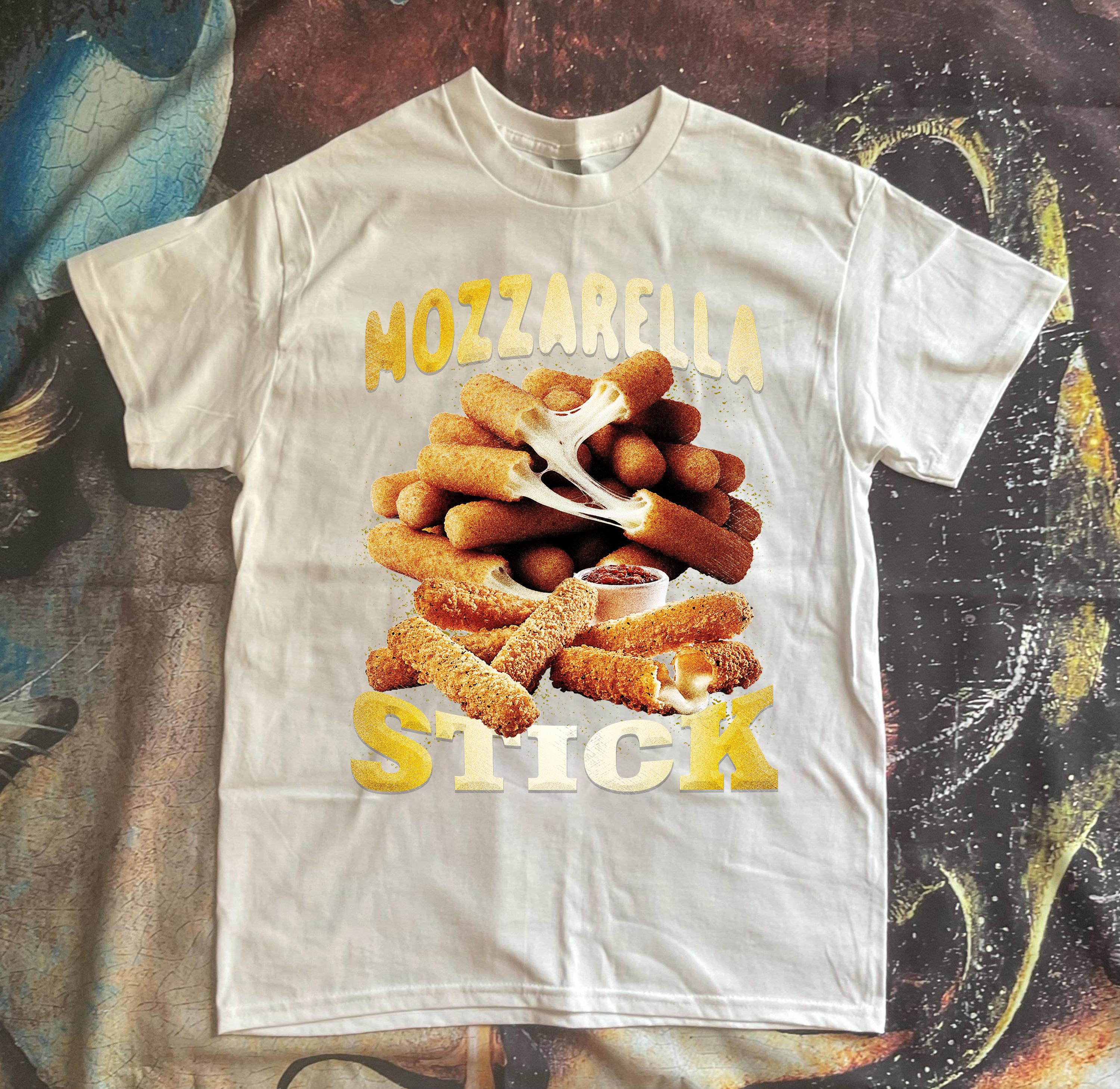 

Plus Size Summer Womens Vintage Mozzarella Sticks Graphic TShirt Cotton Breathable Stylish Versatile Street Style Oversized XL