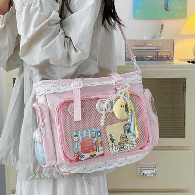 Ballet Style Lolita Transparent Crossbody Bag Large Capacity Tote Bag Anime Shoulder Bag  Japanese