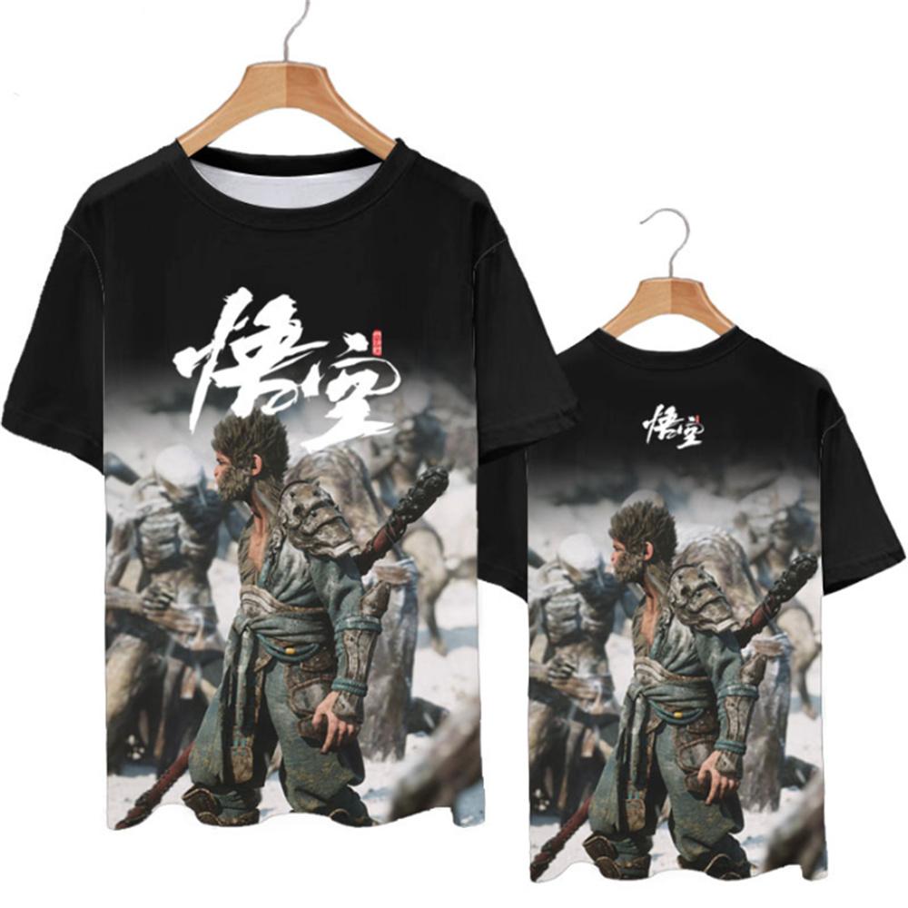 Hot Sale Rollenspellen Zwart Mythe Wukong Print T-shirt 3D Mode Mannen/Vrouwen Korte mouw T-shirt y2k Origineel heren T-shirt