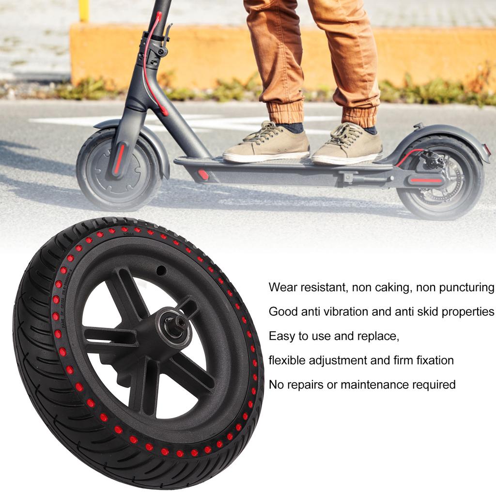 Electric Scooter Rear Tire Honeycomb Replacement Rubber Electric Scooter Wheel for Xiaomi M365 1s Lite Red