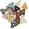 1Pc Natural Stone Celtic Trinity Knot Pendant 35×37mm Gemstone Charm With Silver Bail For DIY Necklace Jewelry Making