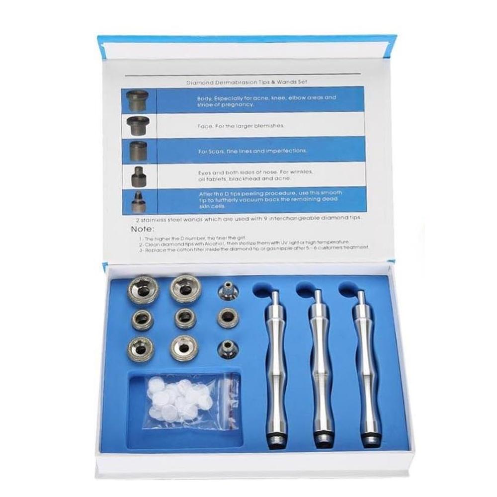 9 PCS Replacement Diamond Microdermabrasion Dermabrasion Head Fine Tip for Machine Beauty Machine Accessory Replacement