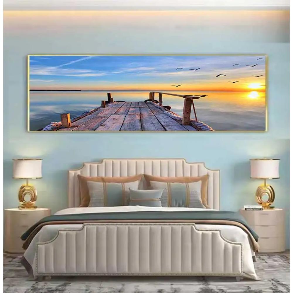 Himmel Meer Sonnenaufgang Malerei Gedruckt Auf Leinwand Wohnkultur Wand Kunst Bilder Für Wohnzimmer Kein Rahmen Moderne Natürliche Landschaft Poster