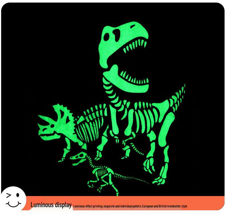 Boys' Summer 2026 Luminous Dinosaur T-Shirt Short Sleeve