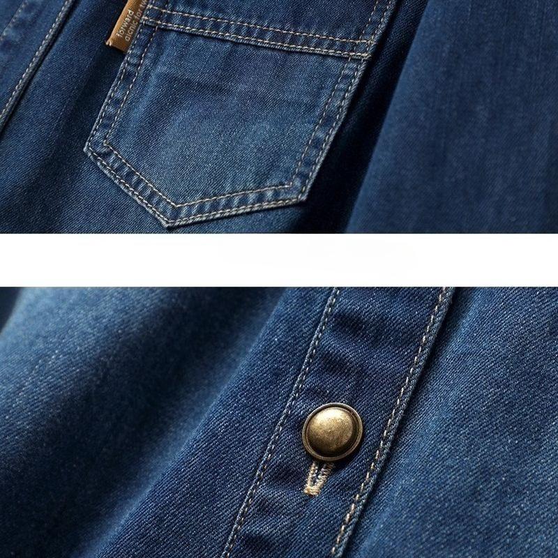 Women's Fleece-Lined Denim Shirt Autumn Winter Loose Casual Thickened Denim Shirt
