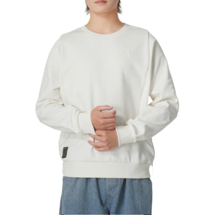 PUMA Sweatshirts Men's White Crew Neck Moderate Regular 628488-87