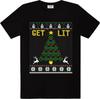 Get Lit Christmas Tree Snowman Reindeer T-shirt