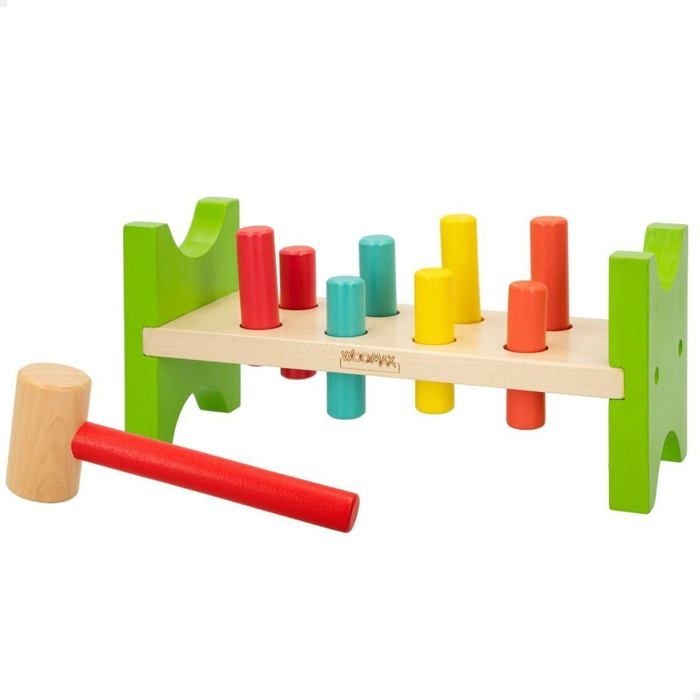 Jeu d'habileté en bois - WOOMAX - 10 pièces - 26x12x9 cm - 6 unités - Bois - Dextérité - Pour enfants +12 mois