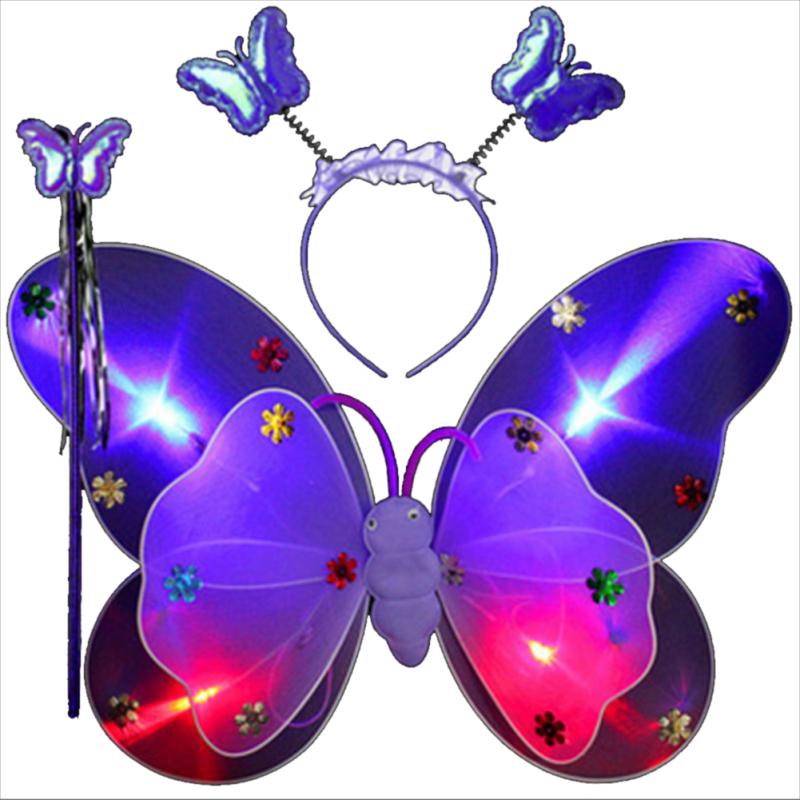 3pcs/set Children Butterfly Wings Costume Props Gauze Wings Skirt Suit