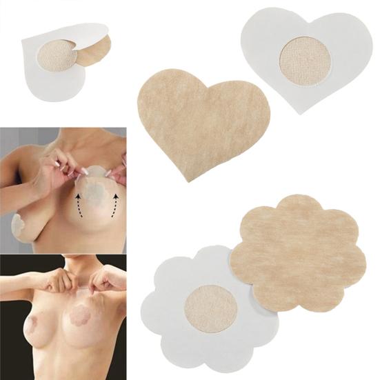 5 pares de fita invisível para levantar os seios femininos coração redondo sutiã adesivo capas para mamilos