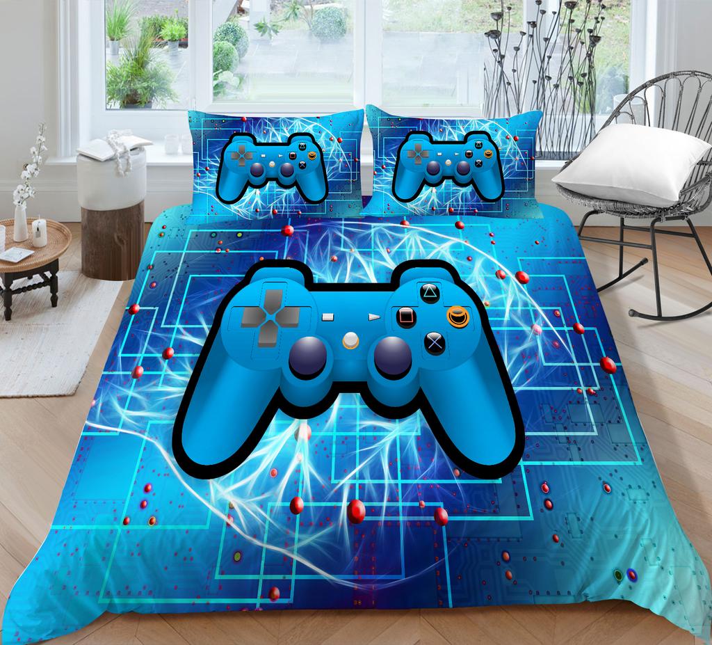 3D Luxury Bedding Set Children's Game Mouse Pattern Quilt Cover and Pillowcase 2 or 3 Full-size Washable Comfortable Bedding