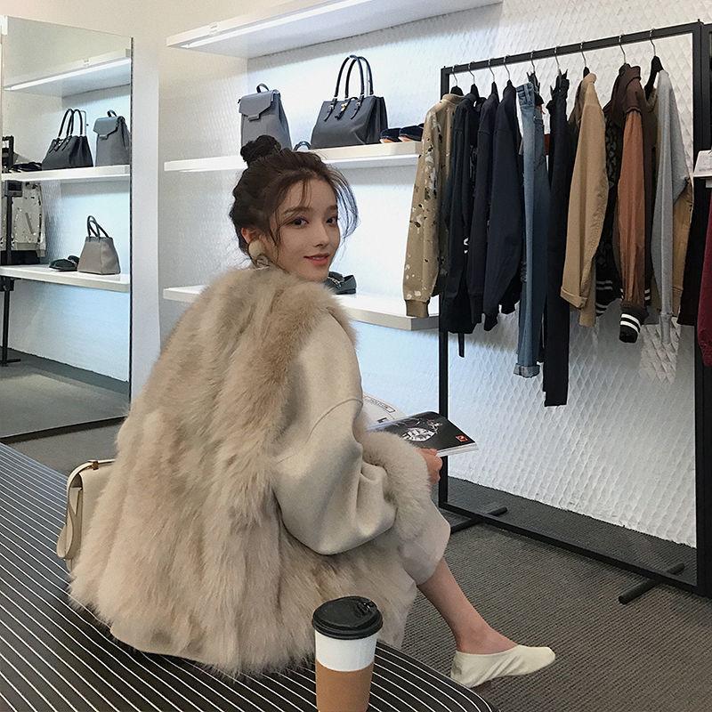 Imitation fur vest women's autumn and winter new short imitation fox fur vest vest vest jacket