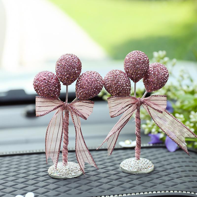 1pc Creative Rhinestone-Studded Balloon Car Ornament, Confession Balloon Car Decoration, Valentine's Day Luxury Car Accessories, Holiday Gift