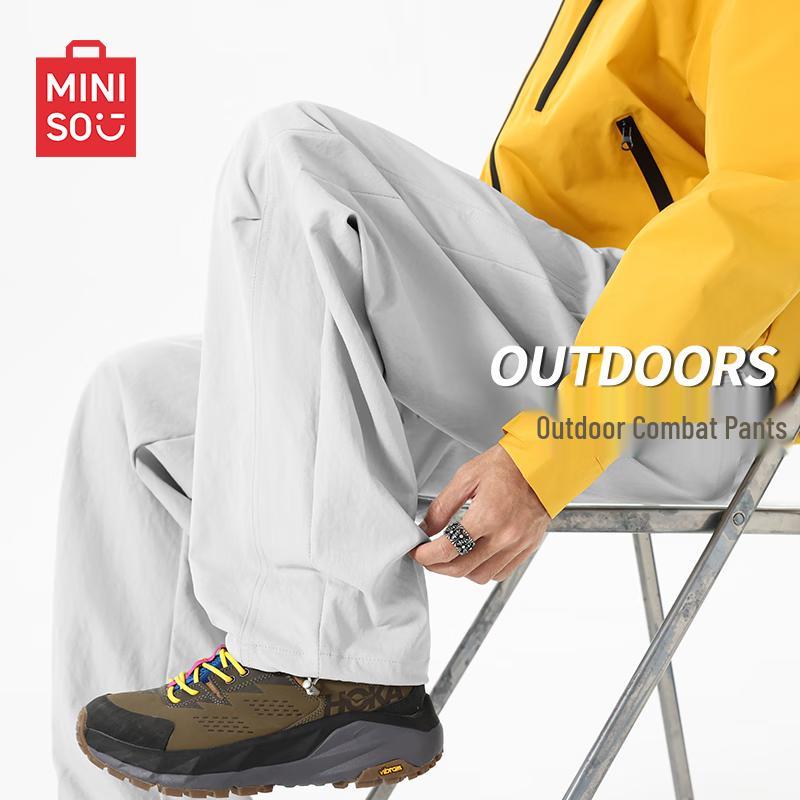 MINISO Men's Casual Straight-Leg Cargo Parachute Pants