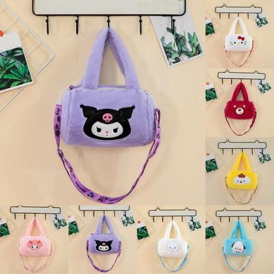Sac Court en Peluche Motif Dessin Animé Sac à Épaule Unique Sac Bandoulière Sac de Rangement Sac Ceinture