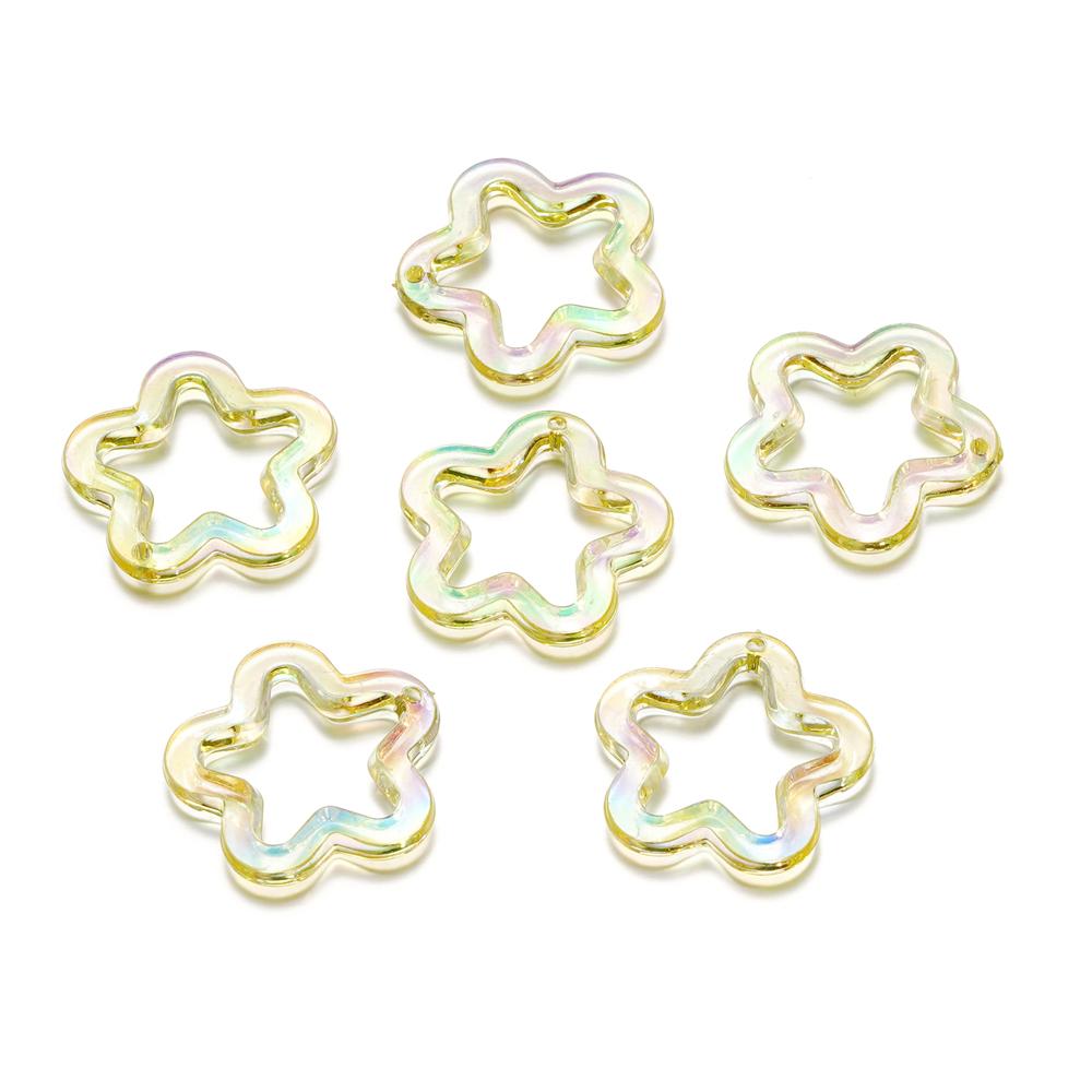 10Pcs/Lot 30*30.5mm Acrylic Transparent Five Pointed Star Pendant for DIY Jewelry Making Bracelet Necklace Charms Accessories