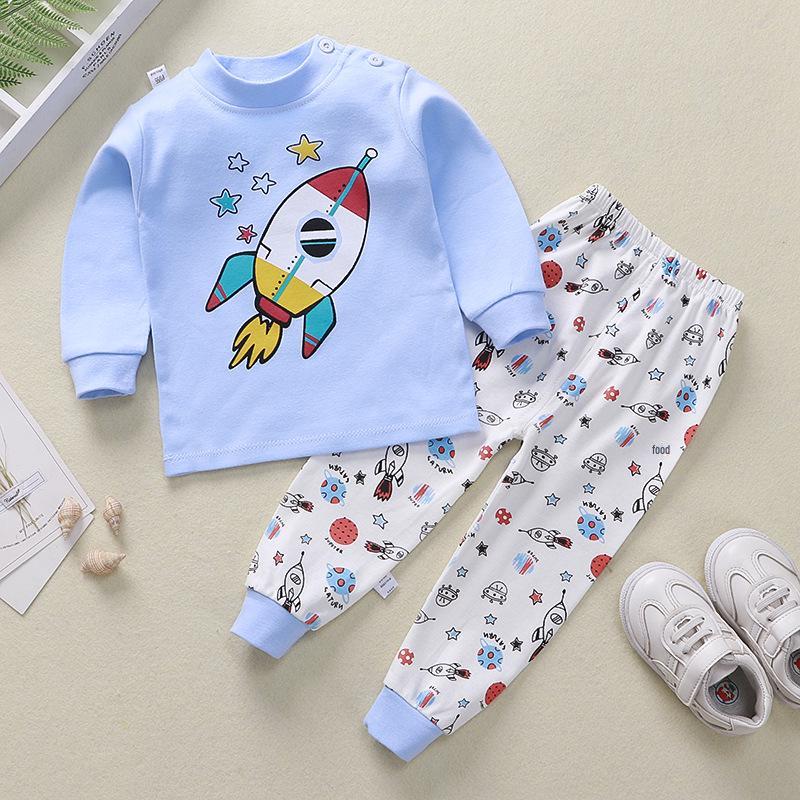 Kinder Baumwolle Herbst Pyjama Set: Lange Unterwäsche für Jungen und Mädchen