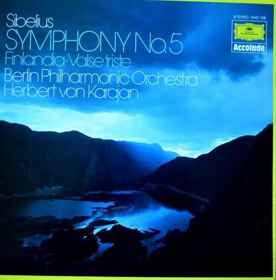 LP Record JEAN SIBELIUS  HERBERT VON KARAJAN  Symphony No.5 Finlandia Valse Trist 2542109 Deutsche Grammo UK Classical Used