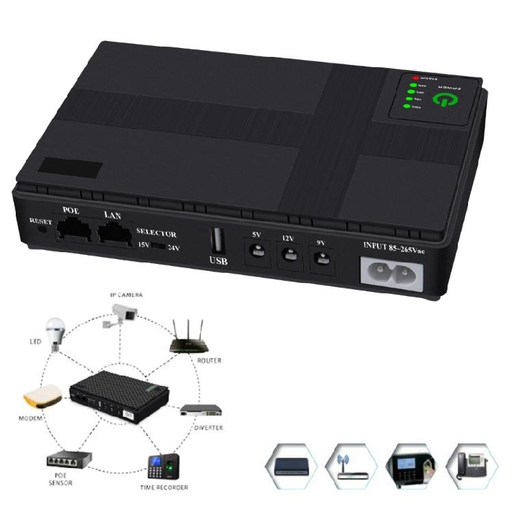 10400mAh Mini UPS 5V 9V 12V Battery Backup Portable Uninterruptible Power Supply