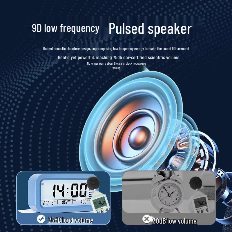 Smart Silent Alarm Clock for Students - Large Volume, Multi-Function, USB Charging