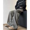 Autumn and Winter New Retro Corduroy Plaid Floor Pants Men's Lazy Trendy Brand Wide-leg Trousers Are Available In One Piece.