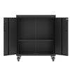 Heavy-Duty Metal Garage Storage Cabinet with Wheels, 75 x 42 x 88 cm, with Lock - Universal for Office, Basement, Workshop (Assembly Required)