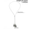 Ingemark 3 Styles Punk Trendy Acrylic Pendant Necklaces for Women Vintage Silver Color Long Neck Accessories Couple Jewellery