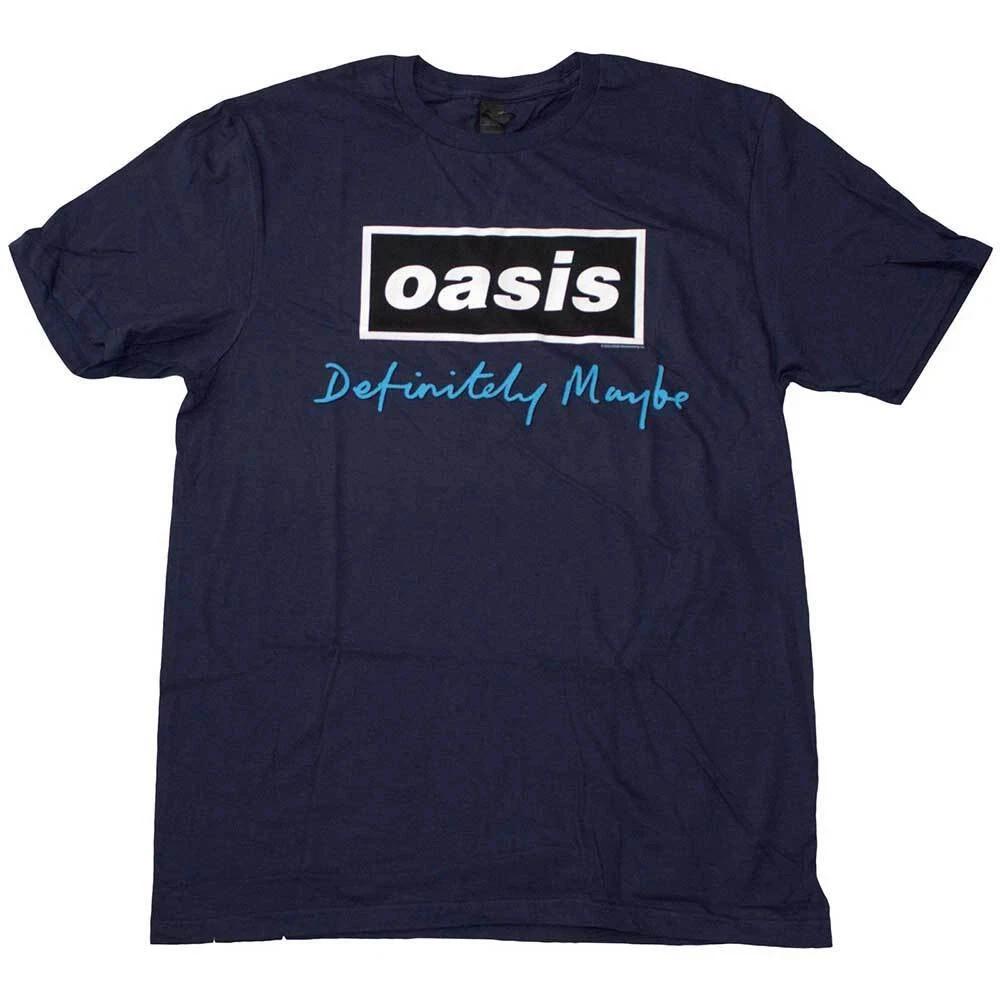 (Navy) Definitely Maybe Text Logo T Shirt HOT ITEM Unisex T-Shirt XL