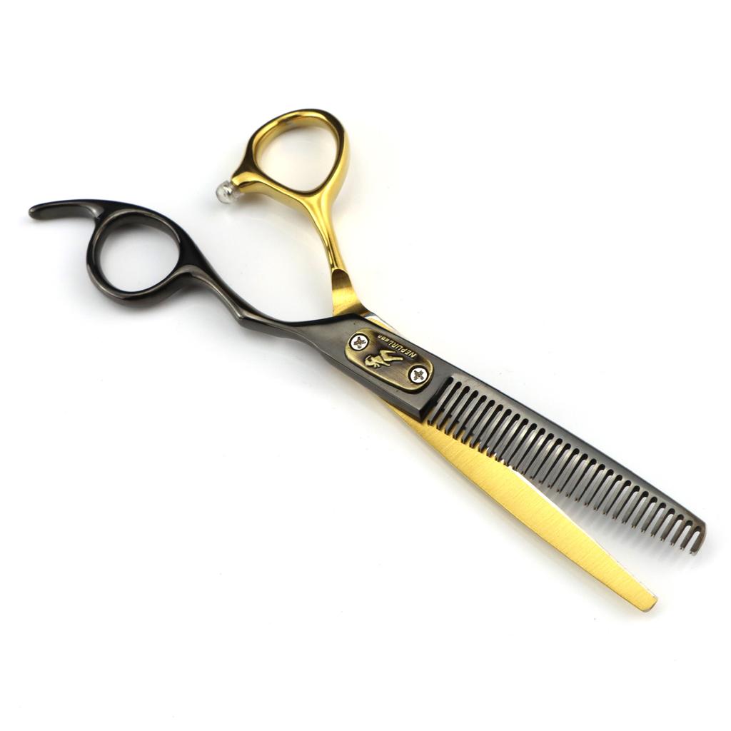 6.0 Inch Black And Gold Nepson Cover Plate Hair Clipper Hair Clipper Tooth Clipper Antler Tooth Non-Marking Tooth V-Shaped Tooth Fish Bone Tooth