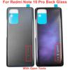 Tampa Traseira de Vidro Porta Para Xiaomi Redmi Note 10 Pro / Max Capa Dura da Bateria Painel Traseiro + Adesivo Cola Adesiva